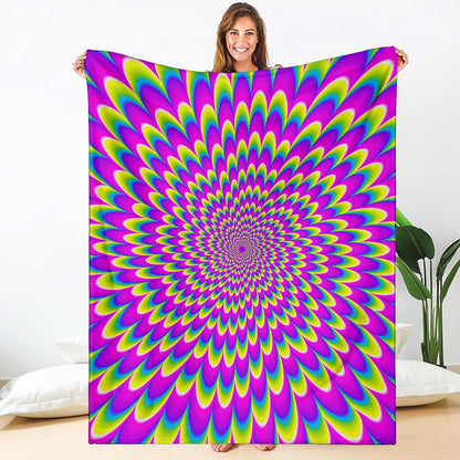 Green Wave Moving Optical Illusion Blanket