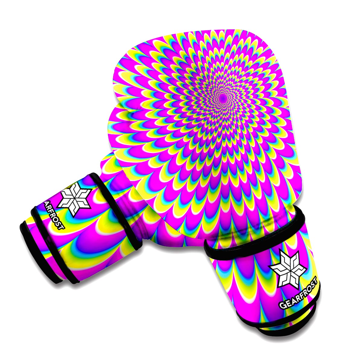 Green Wave Moving Optical Illusion Boxing Gloves