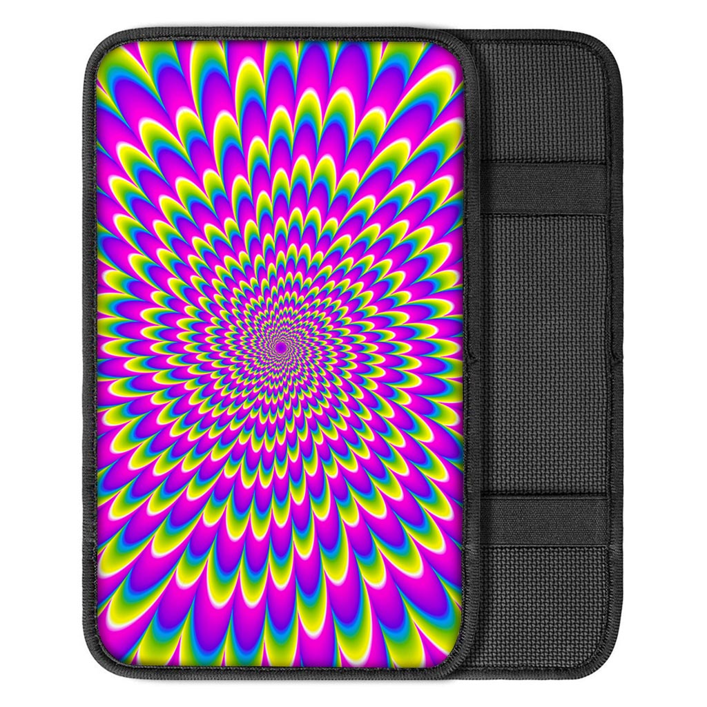 Green Wave Moving Optical Illusion Car Center Console Cover