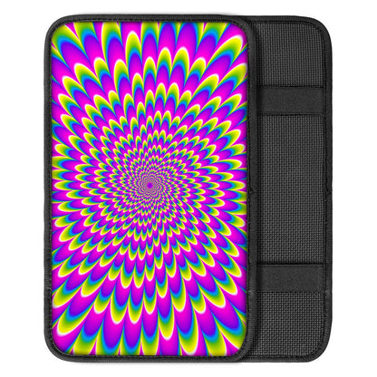 Green Wave Moving Optical Illusion Car Center Console Cover