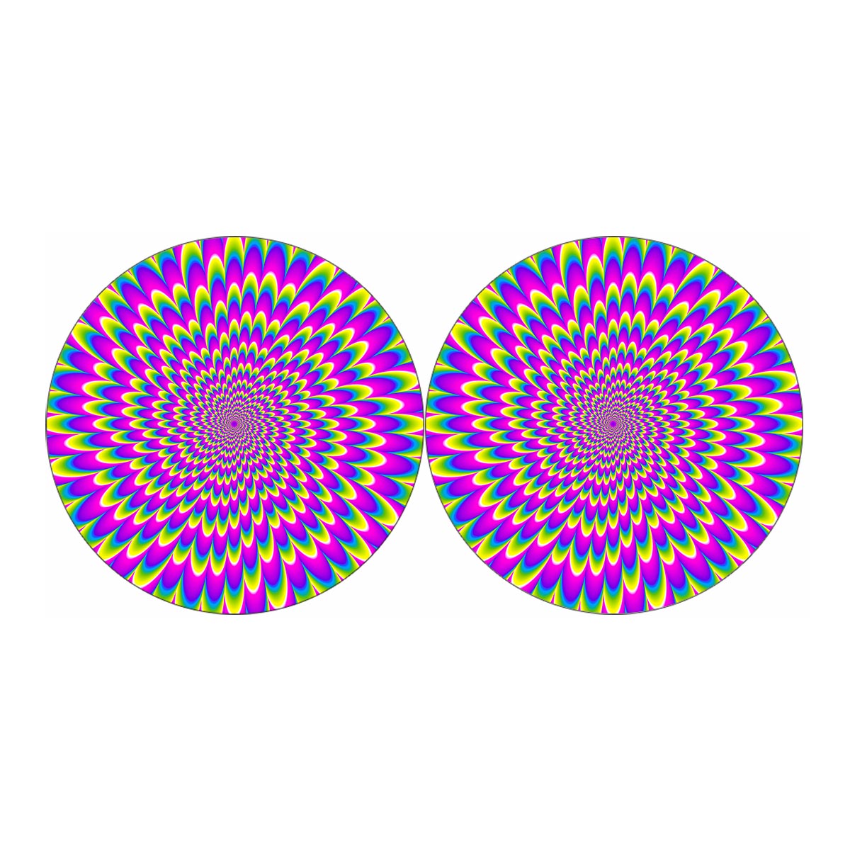 Green Wave Moving Optical Illusion Car Coasters