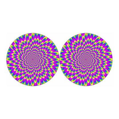 Green Wave Moving Optical Illusion Car Coasters