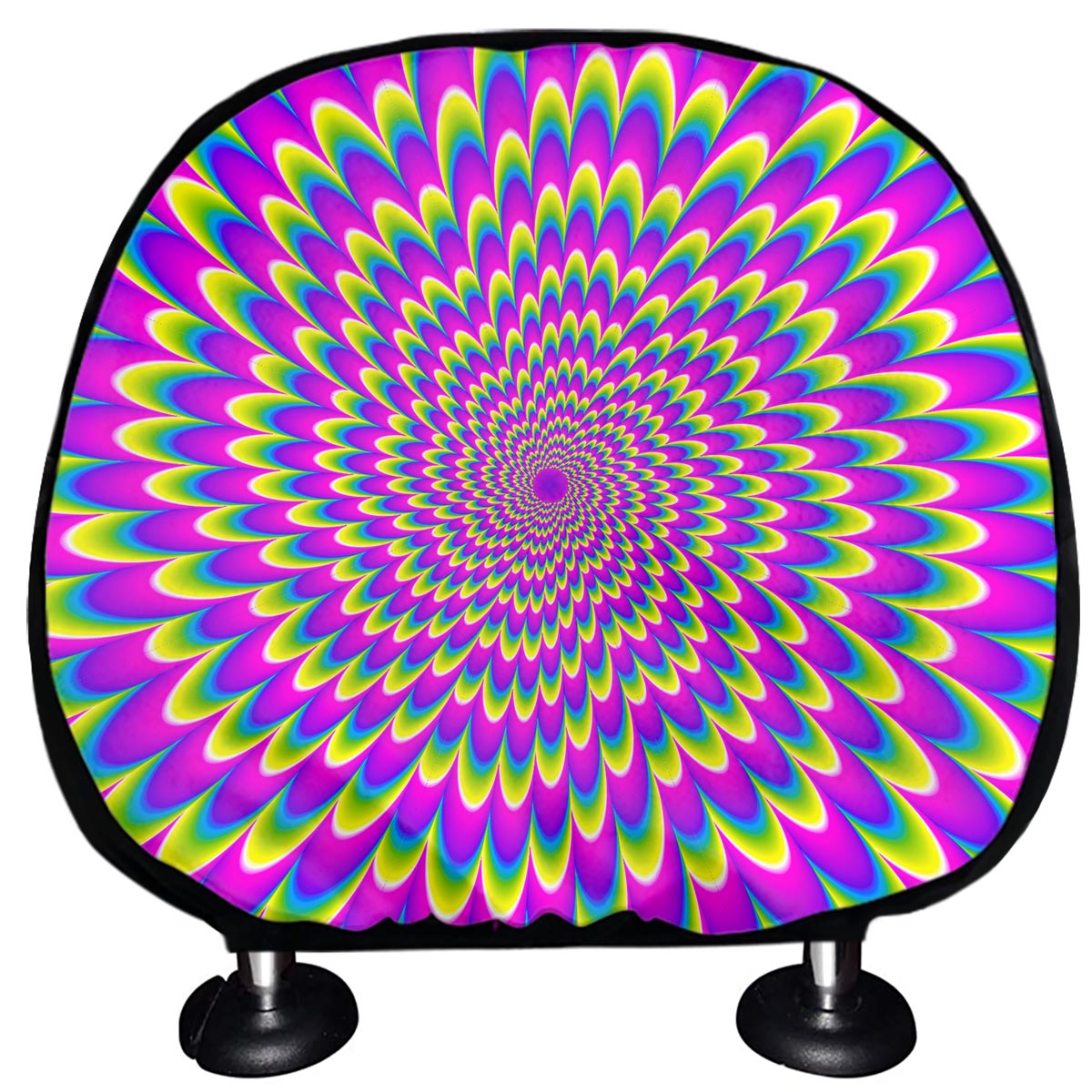 Green Wave Moving Optical Illusion Car Headrest Covers