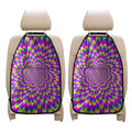 Green Wave Moving Optical Illusion Car Seat Organizers