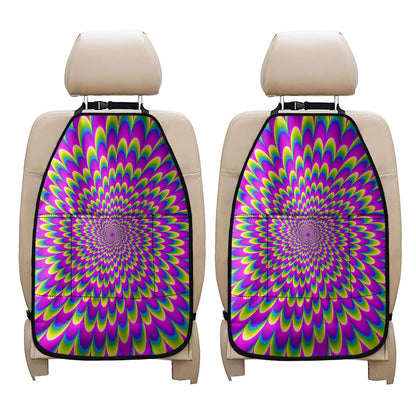 Green Wave Moving Optical Illusion Car Seat Organizers