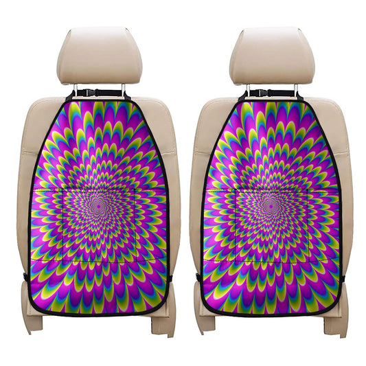 Green Wave Moving Optical Illusion Car Seat Organizers