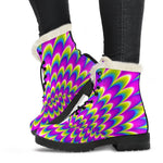 Green Wave Moving Optical Illusion Comfy Boots GearFrost