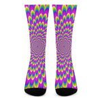 Green Wave Moving Optical Illusion Crew Socks