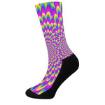 Green Wave Moving Optical Illusion Crew Socks