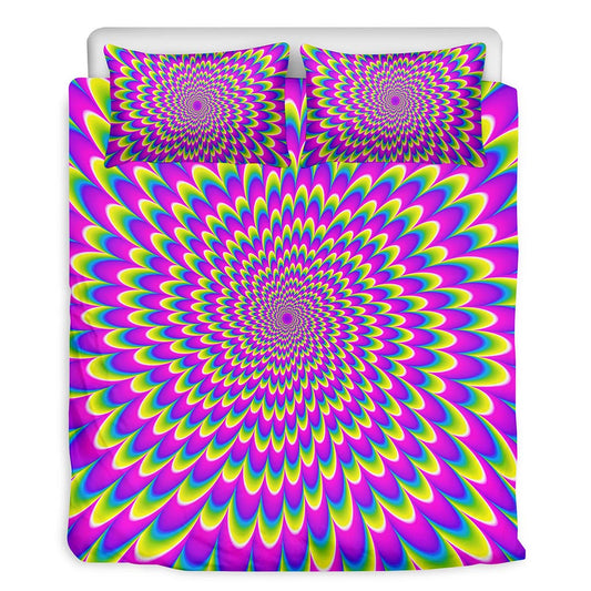 Green Wave Moving Optical Illusion Duvet Cover Bedding Set