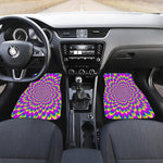 Green Wave Moving Optical Illusion Front and Back Car Floor Mats