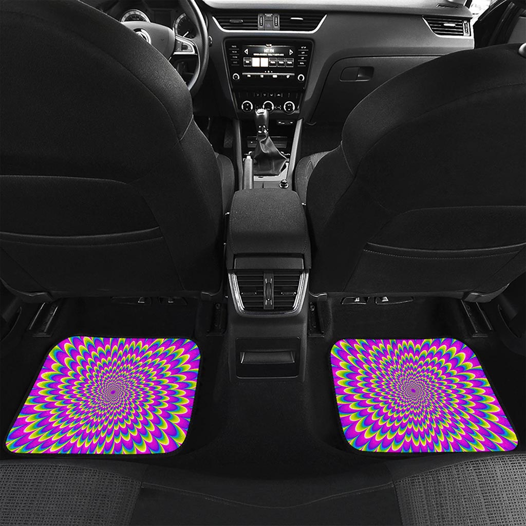Green Wave Moving Optical Illusion Front and Back Car Floor Mats