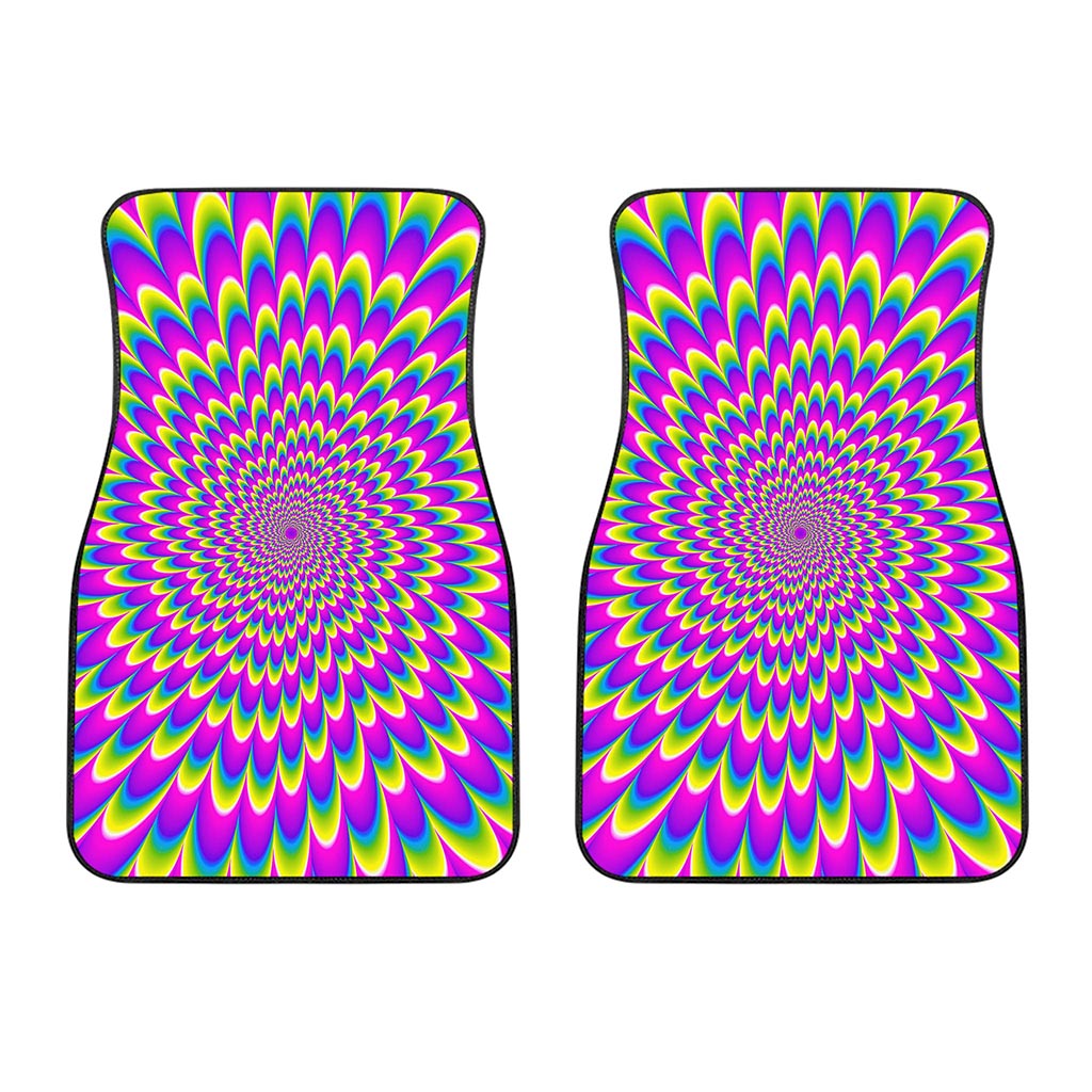 Green Wave Moving Optical Illusion Front Car Floor Mats