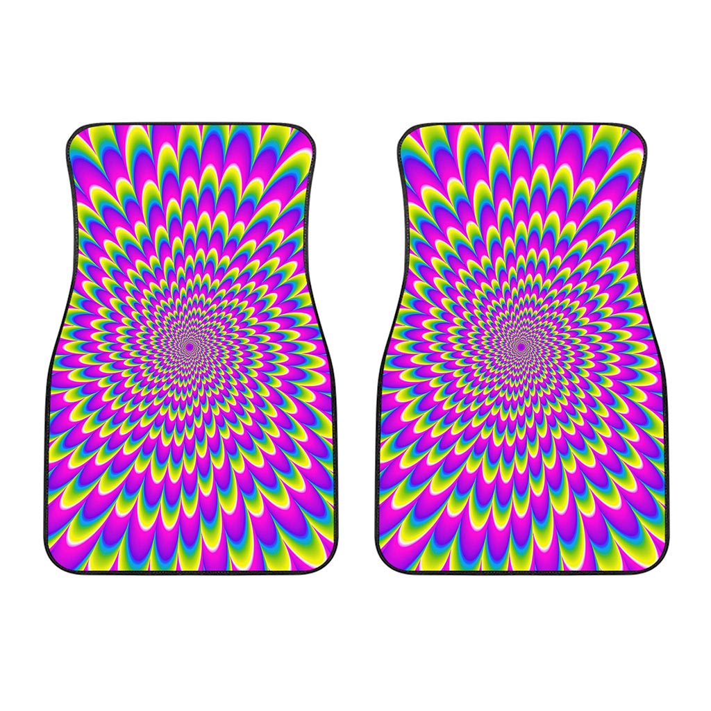 Green Wave Moving Optical Illusion Front Car Floor Mats