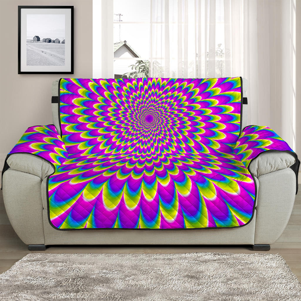 Green Wave Moving Optical Illusion Half Sofa Protector