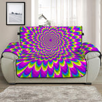 Green Wave Moving Optical Illusion Half Sofa Protector