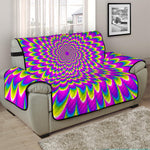 Green Wave Moving Optical Illusion Half Sofa Protector