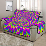 Green Wave Moving Optical Illusion Half Sofa Protector