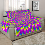 Green Wave Moving Optical Illusion Half Sofa Protector