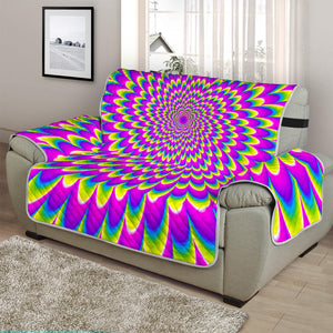 Green Wave Moving Optical Illusion Half Sofa Protector