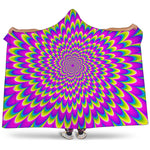 Green Wave Moving Optical Illusion Hooded Blanket