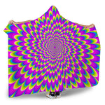 Green Wave Moving Optical Illusion Hooded Blanket
