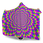 Green Wave Moving Optical Illusion Hooded Blanket