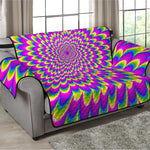 Green Wave Moving Optical Illusion Loveseat Protector