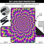 Green Wave Moving Optical Illusion Loveseat Protector