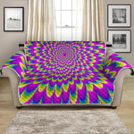 Green Wave Moving Optical Illusion Loveseat Protector