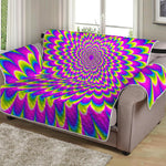 Green Wave Moving Optical Illusion Loveseat Protector