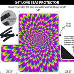 Green Wave Moving Optical Illusion Loveseat Protector