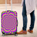Green Wave Moving Optical Illusion Luggage Cover GearFrost
