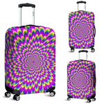 Green Wave Moving Optical Illusion Luggage Cover GearFrost