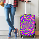 Green Wave Moving Optical Illusion Luggage Cover GearFrost