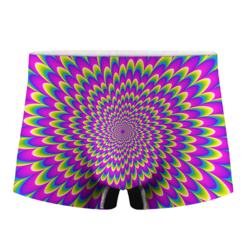 Green Wave Moving Optical Illusion Men's Boxer Briefs