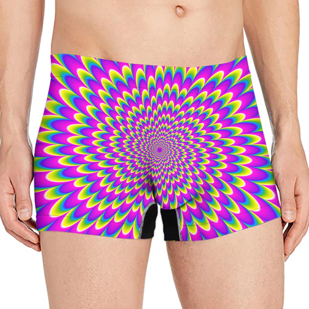 Green Wave Moving Optical Illusion Men's Boxer Briefs