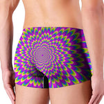 Green Wave Moving Optical Illusion Men's Boxer Briefs