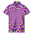 Green Wave Moving Optical Illusion Men's Short Sleeve Shirt