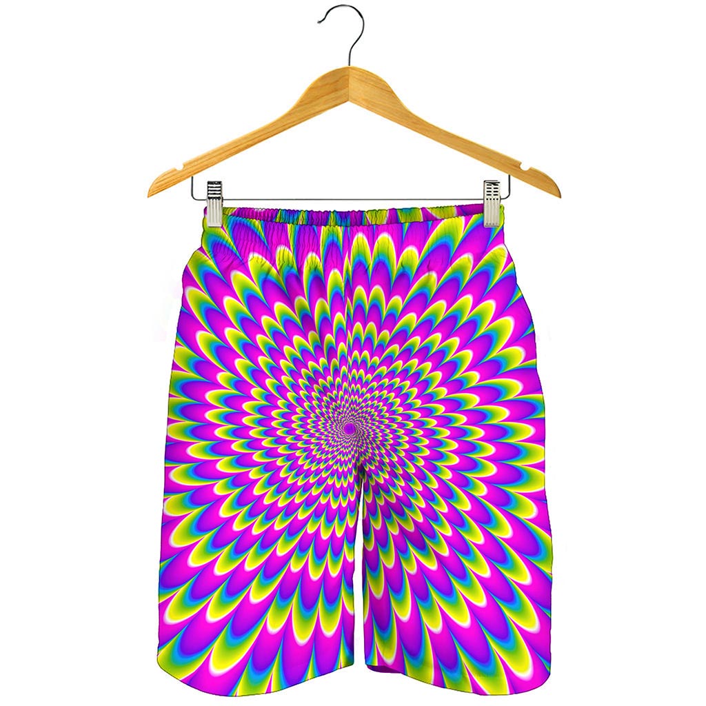 Green Wave Moving Optical Illusion Men's Shorts