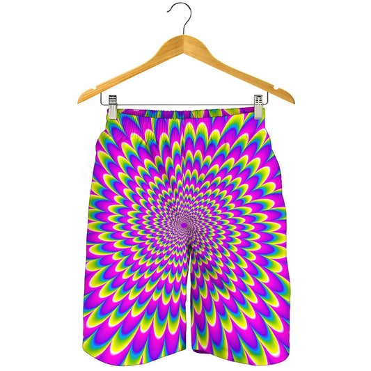Green Wave Moving Optical Illusion Men's Shorts