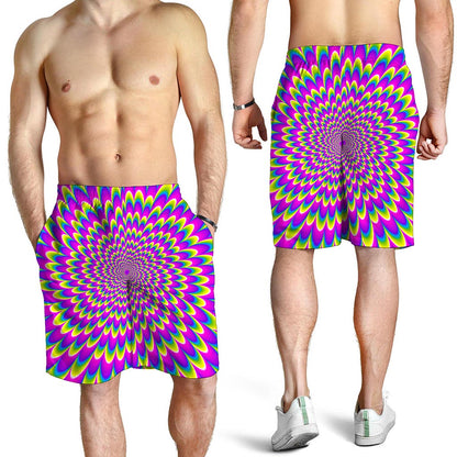 Green Wave Moving Optical Illusion Men's Shorts