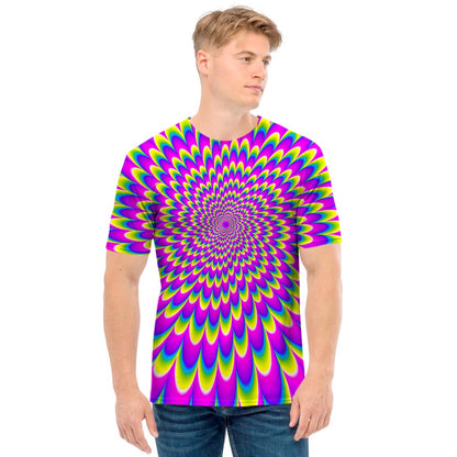 Green Wave Moving Optical Illusion Men's T-Shirt