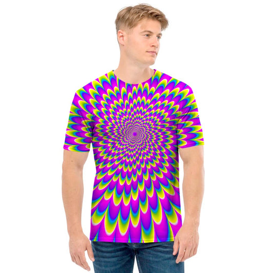 Green Wave Moving Optical Illusion Men's T-Shirt