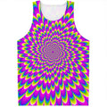 Green Wave Moving Optical Illusion Men's Tank Top