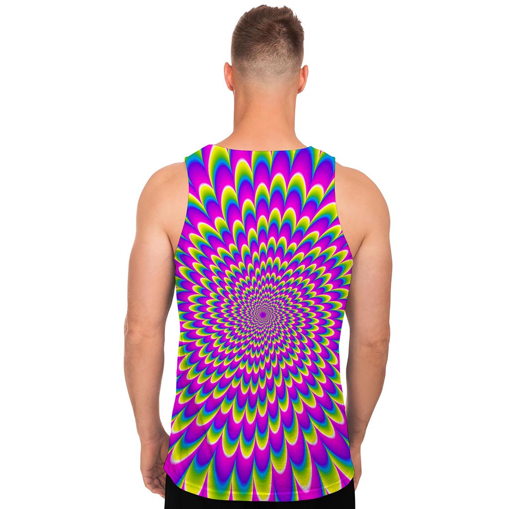 Green Wave Moving Optical Illusion Men's Tank Top