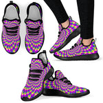 Green Wave Moving Optical Illusion Mesh Knit Shoes GearFrost