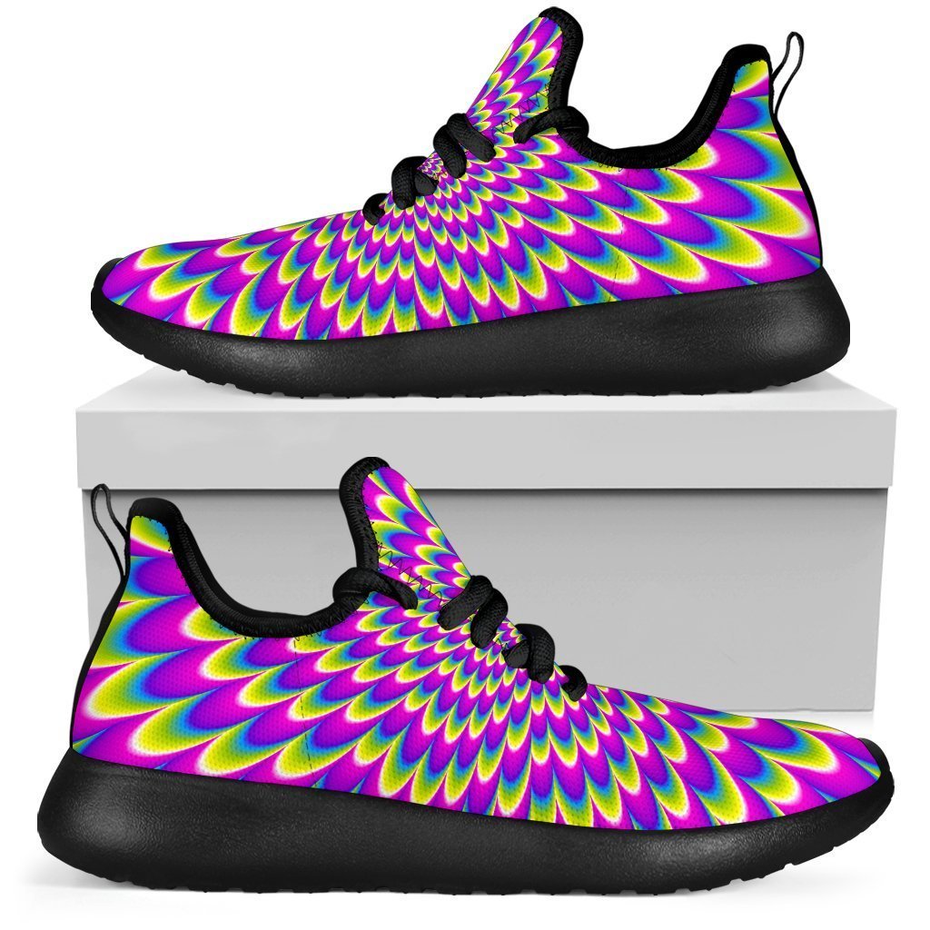 Green Wave Moving Optical Illusion Mesh Knit Shoes GearFrost