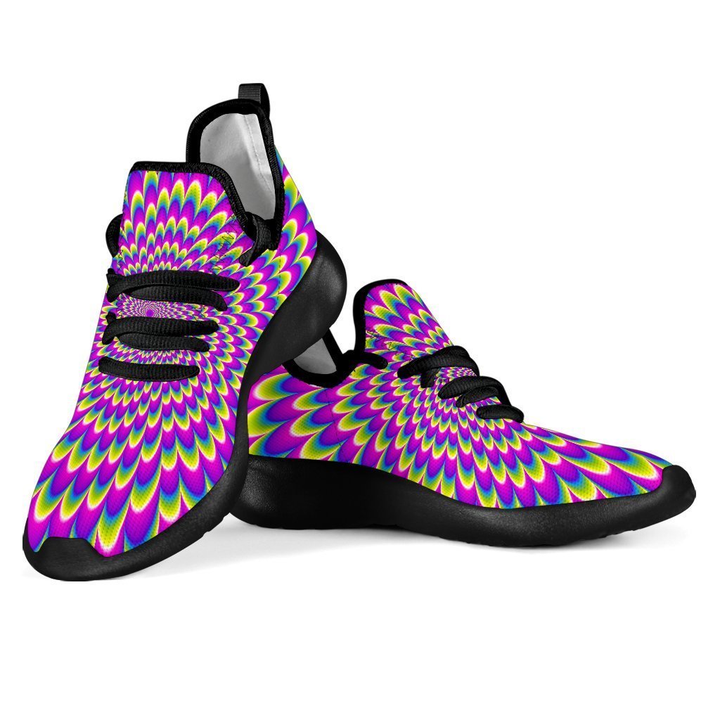Green Wave Moving Optical Illusion Mesh Knit Shoes GearFrost