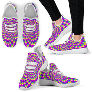 Green Wave Moving Optical Illusion Mesh Knit Shoes GearFrost